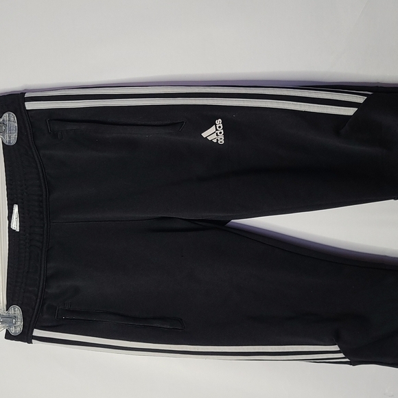 Adidas climacool pull on black white stripe workout casual track pants sz XS - Picture 3 of 8
